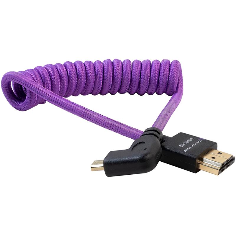 Kondor Blue Gerald Undone MK2 Full-HDMI to Right-Angle Micro-HDMI Cable, 12